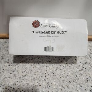 Harley-Davidson X Dept 56 "A Harley-Davidson Holiday" 2pc Ceramic Accessories